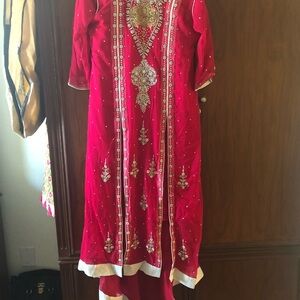 Elegant Red Embellished Dress